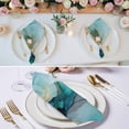 thumbnail image 2 of Teal Ombre Cloth Napkins, Modern Marble Ink Painted Abstract Washable and Reusable Dinner Napkins Set of 6, Table Napkin for Kitchen Party Birthday Wedding Hotel Housewarming 20"x20", 2 of 8