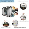 thumbnail image 3 of FORMRS School Backpack 17" Student Travel Bag with Laptop Compartment, Black Flowers, 3 of 7