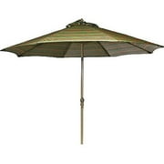 9' Aluminum Market Umbrella with Crank Lift and Push Button Tilt, Lundsford Stripe Onyx