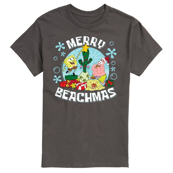 SpongeBob SquarePants - Merry Beachmas Patrick and Spongebob - Men's Short Sleeve Graphic T-Shirt