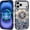 Stained Glass Christmas Iridescent Snowflake, variant on Case for iPhone 15, [Compatible with MagSafe], Magnetic Phone Glossy Cover, Hybrid Heavy 2 in 1 Full Body Rugged Shockproof-Hibiscus Seashell Florals