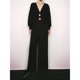thumbnail image 4 of Cárdigan de Punto para Mujer, Suéter de Larga con Cuello en V y una Sola Hoja, Ropa de Abrigo con Botones Negro L, 4 of 10