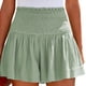 thumbnail image 3 of MKLEKYY Pantalones Cortos para Mujer, de Cintura Alta Elástica, Plisados, con Volantes, Bonitos, Informales y Fluidos para La Playa, 3 of 4