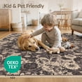 thumbnail image 4 of ODIKA 9'x12' Washable Area Rug Non-Shedding, Easy Care Vintage Bird Damask Botanical Vines Backing Shower Bathtub Flowing Dynamic for Master Suite, California King, Under Bed, 4 of 7