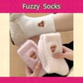 thumbnail image 5 of Highland Cow Socks 5 Pairs, Fuzzy Crew Socks for Women Girls, 5 of 6
