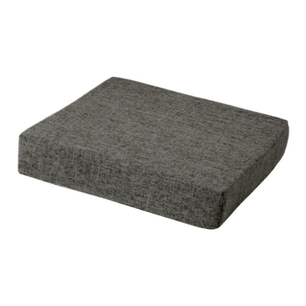 Cojín cuadrado de lino antideslizante para taburete de cocina, hogar y comedor. Gris oscuro