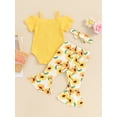 thumbnail image 3 of FEORJGP Infant Baby Girl Pants Outfits 0 3M 6M 9M 12M 18M Newborn Short Sleeve Jumpsuit Spaghetti Strap Bow Romper with Strawberry Print Flare Pants aFashion Cute Casual Clothes for Vacation, 3 of 8