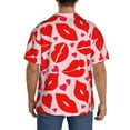 thumbnail image 3 of Rateoe Lips Kiss Print Mens Front Pocket Hawaiian Shirts Casual Shirts Short Sleeve Button Down Beach Tropical Shirts-3X-Large, 3 of 5