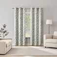 thumbnail image 6 of Sun Zero Quincy 2-pack Painted Foliage Magnetic Closure 100% Blackout Grommet Curtain Panel Pair, 40"W x 84"L, Blue, 6 of 8