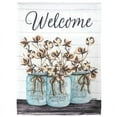 thumbnail image 3 of Welcome White Cotton Bloom 13 x 19 Small Polyester Outdoor Hanging Garden Flag, 3 of 3