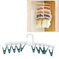thumbnail image 4 of Clothes Drying Rack, Versatile Automatic Lock Windproof Plastic Sock Clips Drying Rack Non Fall Off Portable Space Saving  For Indoor Outdoor White And Green, 4 of 8