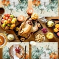 thumbnail image 3 of Fall Placemats Set of 6 Sage Green Pumpkin Place Mats Thanksgiving Placemat Autumn Teal Eucalyptus Leaves Table Mats for Dining Kitchen Table Holiday Dinner Party Home Fall Decorations 13x19 Inch, 3 of 6