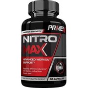 Prime X Nitro Max- Nitric Oxide Supplement - Premium Muscle Building Nitric Oxide Booster - Pre Workout Amplifier - Increase Stength, Endurance, and Stamina - 60 Capsules