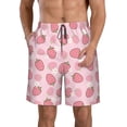 thumbnail image 2 of Uemuo Strawberries Pattern Men's Swim Trunks Hawaiian Beach Bathing Suit Swimsuits Beach Quick-Dry Shorts with Pockets-Large, 2 of 9
