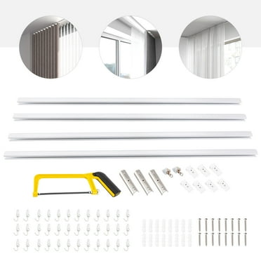 Curtain Track w/ Hooks 9ft-12ft Aluminium Ceiling Mount Curtain Tracks Scalable