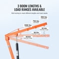 thumbnail image 6 of VEVOR Hydraulic Pickup Truck Crane, 1000 lbs Capacity, 360° Swivel, Hitch Mounted Crane with Three Boom Capacities of 500 lbs, 750 lbs & 1000 lbs, for Lifting Goods in Construction, Forestry, Factory, 6 of 9