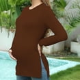 thumbnail image 4 of UFOUND Maternity Blouse Women's T Shirts Tiered Basic Solid Color Casual Pregnancy Tops Long Sleeves Shirt, 4 of 5