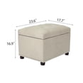 thumbnail image 5 of 24" Storage Ottoman, Fabric Ottoman Foot Rest Stool with Hinged Lid, Tufted Rectangle Upholstered Footstool, Load Up to 350 lb, for Living Room, Bedroom, Dorm, Beige, 5 of 6