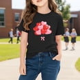 thumbnail image 5 of Girls Valentine Shirt Heart Balloon Graphic Soft Cotton Short Sleeve Tee Black Kids T-Shirt Sizes 3-10 Years,Size 9 T, 5 of 9