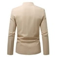 thumbnail image 4 of safuny Men's Chinese Mandarin Collar Jacket Casual Button Down Blazer Coat Khaki XL, 4 of 9