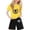 Yellow, variant on Gaexia Girls Summer Outfits Size 10-12 Floral Print Shorts Outfits Clothes Cotton Outfits Short Blouse and Shorts Summer Shorts Sets Little Girls