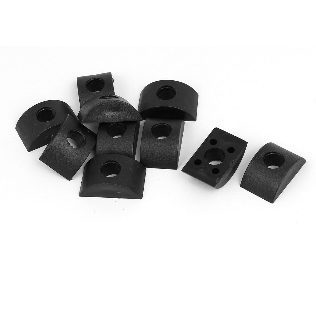 uxcell 8mm Hole Dia Furniture Connector Half Moon Nuts Spacer Washer Black 20PCS a16111800ux0931