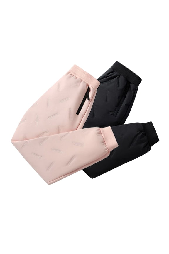 Youth Winter Ski Snow Pants for Girls Boys Sherpa Fleece Snowpants Waterproof Puffer Down Joggers Thick Warm Snowwear Trouser