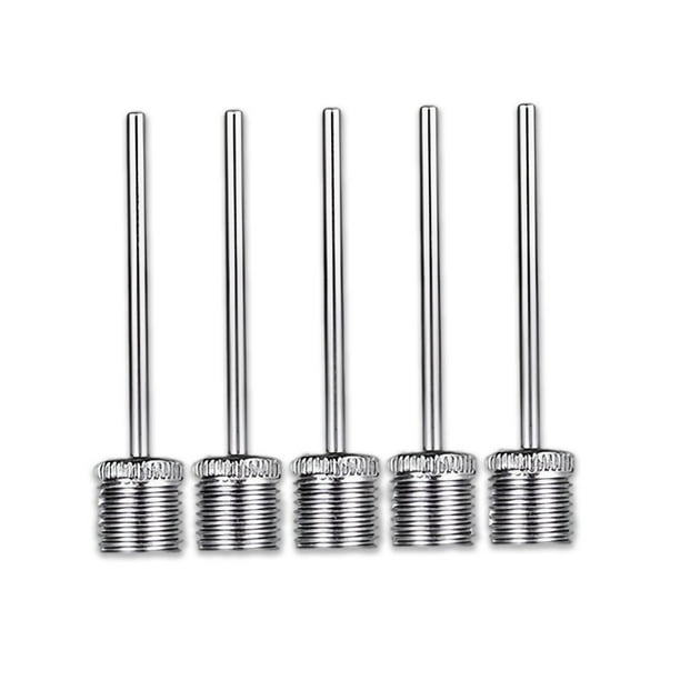 Toystoory de bomba de inflado de 5 piezas, adaptador de válvulas de aire profesional resistente al desgaste de acero inoxidable, pines de bomba, Ciclismo plata 5 piezas Toystoory OD2756-00B
