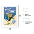 thumbnail image 2 of Quebec Canada - Ski Fun in the Provence of Quebec (La Province de Québec) - Vintage Travel Poster c.1930 - Fine Art Matte Paper Print (Unframed) 24x32in, 2 of 4