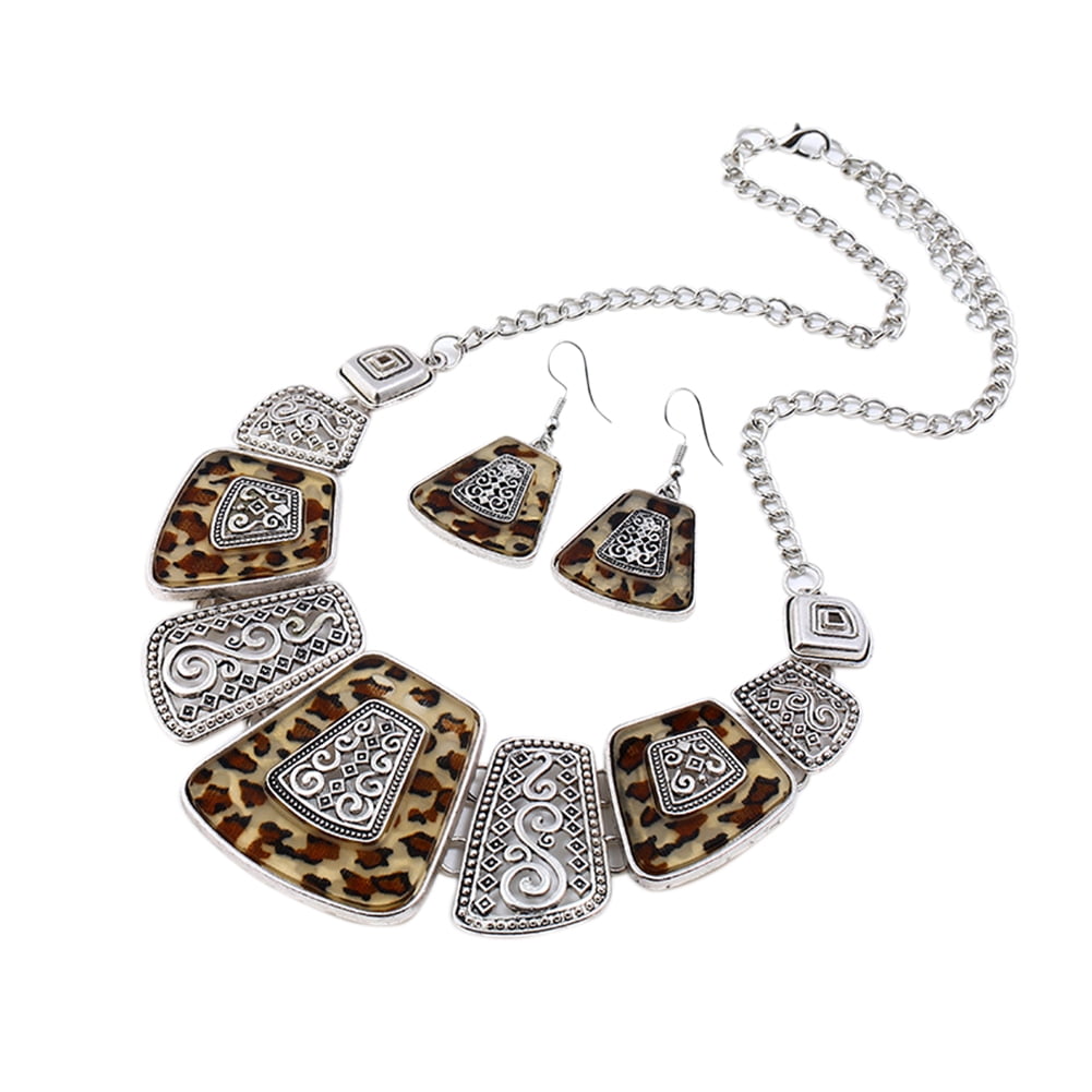 MeterMall Women Ladies Retro Style Alloy Necklace Earrings Set metermall-women-ladies-retro-style-alloy-necklace-earrings-set