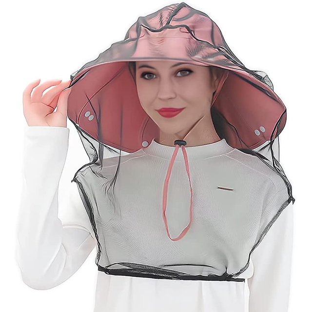 Mosquito Head Net Face Mesh Net Head Protecting Net, máscara de red extra fina, al aire libre Senderismo Camping Escalada Caminar Mosquito Mosca Insectos Insectos Prevención (n