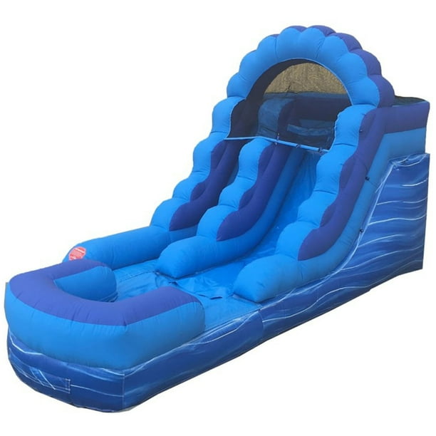 tentandtable blue marble inflatable slip n slide with blower