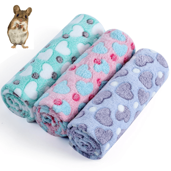 3 Pcs Blankets Super Soft Fluffy Premium Fleece Pet Blanket Flannel Throw for Puppy Cat Guinea Pig 23x15 inch