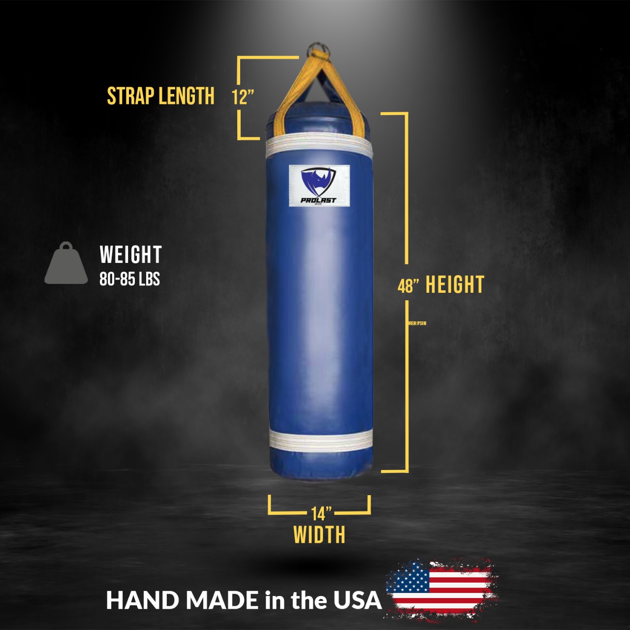 PROLAST Heavy Punching Bag 4 FT 80 LB - Great for Boxing, MMA and Muay Thai with Bottom D-Ring ( Blue )