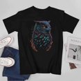 thumbnail image 4 of Owl T-shirt Art Fluorescent T-shirt Animal T-shirt Unisex tees Colorful Short sleeve, 4 of 5