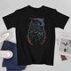 thumbnail image 4 of Owl T-shirt Art Fluorescent T-shirt Animal T-shirt Unisex tees Colorful Short sleeve, 4 of 5