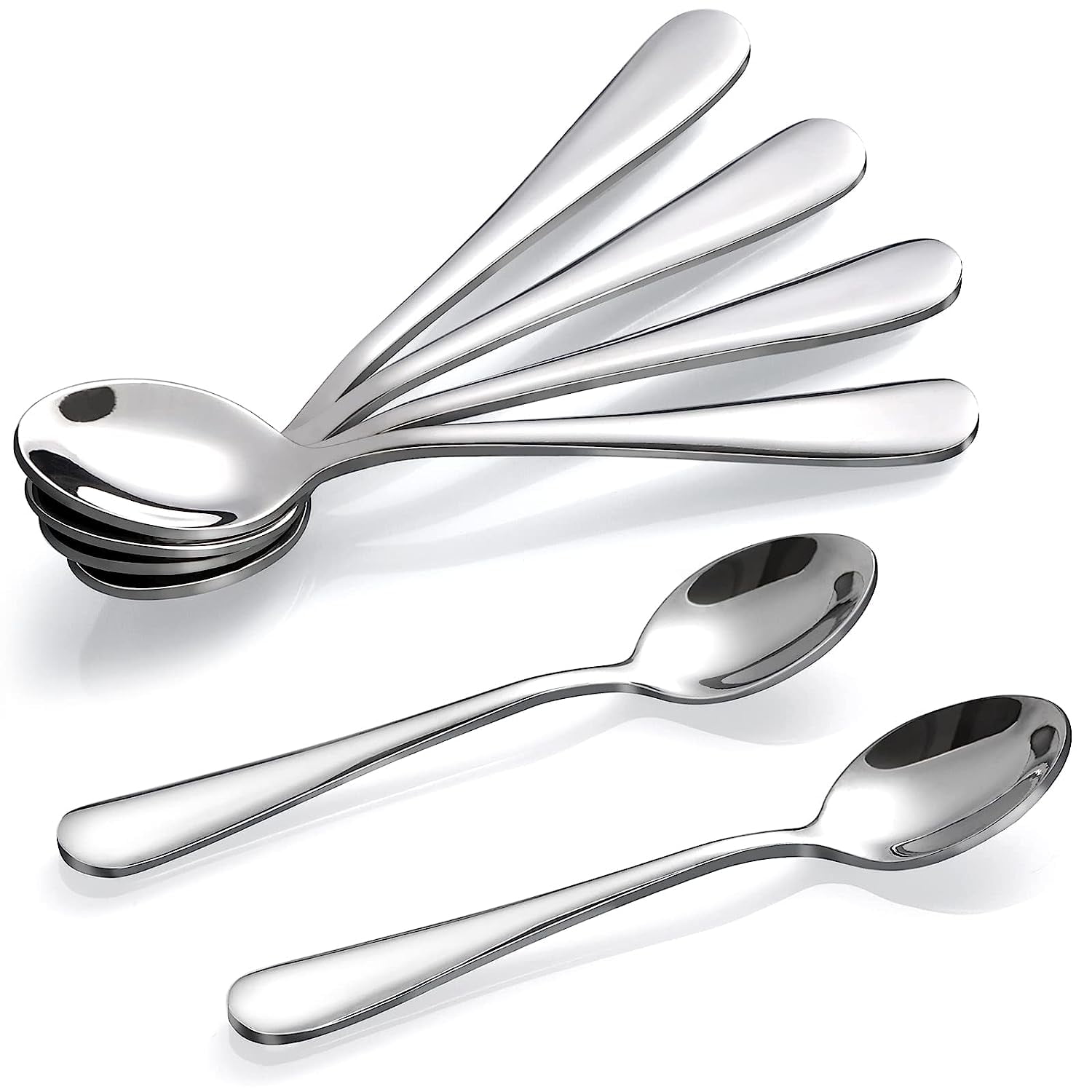 Holzlrgus 6Piece Demitasse Espresso Spoons, 4 Inches Stainless Steel