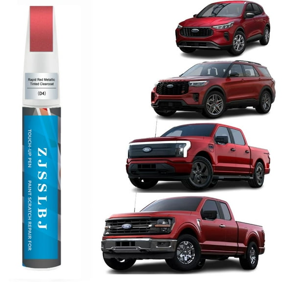 Car Touch Up Paint(Rapid Red Metallic Tinted Clearcoat(D4)) for Ford, Car Paint Scratch Repair Kit, Quick & Easy Solution to Repair