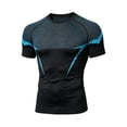 thumbnail image 3 of KLHDSF Men's Athletic Short Sleeve Compression Shirts Stretch Performance T-Shirt Running Workout Tops Quick Dry Base Layer Blue XL, 3 of 7