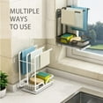 thumbnail image 5 of PEACNNG Kitchen Sink Caddy Sponge Holder with Dishcloth Drying Rack, Kitchen Rag Stand Sponge Brush Soap Dish Dishcloth Rack Sink Storage Organizer for Kitchen Countertop (White), 5 of 5