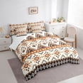 thumbnail image 2 of jejeloiu Classic Tribal 7 Pieces Full Size Bedding Sets,Traditional Print Full Size Bed in a Bag For Boys,Beige Orange,Reversible, 2 of 7