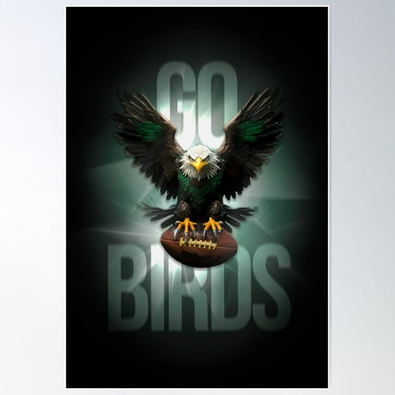 Go Birds! Poster Wall Art, Modern Wall Decor, 8x12 UNFRAMED