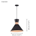 thumbnail image 2 of Xtricity - Pendant Light, Width 12.9 '', From the Foster Collection, Black, 2 of 3