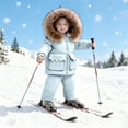 thumbnail image 2 of Kids Winter Snowsuit Insulated Two Piece Warm Outdoor Gear For Girls And Boys Cold Weather 4-Light Blue 90, 2 of 5