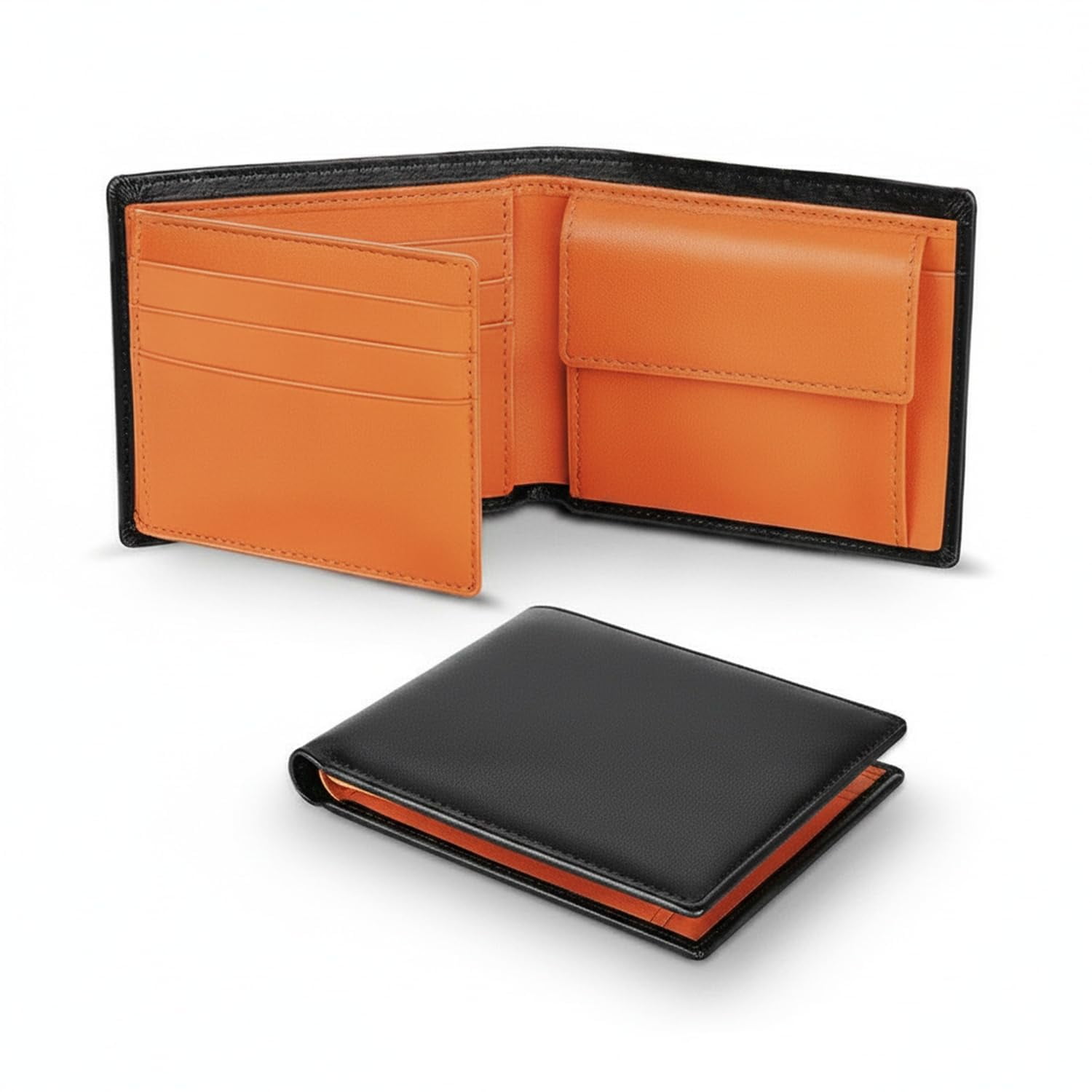 Trifold Wallet Genuine Leather Card Holder with Cash Compartment Slim Pocket Organizer for Daily Essentials
