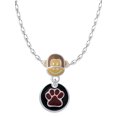 thumbnail image 1 of Delight Jewelry Silvertone Maroon Paw on Black Disc Mia Monkey Charm Necklace, 1 of 4