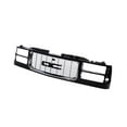 thumbnail image 3 of Tomoka Replacement Parts Front Grille Grill With Chromed Insert Opening Shell Molding With Composite Headlights Type Compatible With GMC C/ K 1500 2500 3500 Suburban Yukon 1994-1999 Pickup Truck, 3 of 3