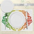 thumbnail image 3 of Ambesonne Rasta Place Mats Set of 4, Colorful Lion Portrait, Standard Size, Fern Green Orange, 3 of 6