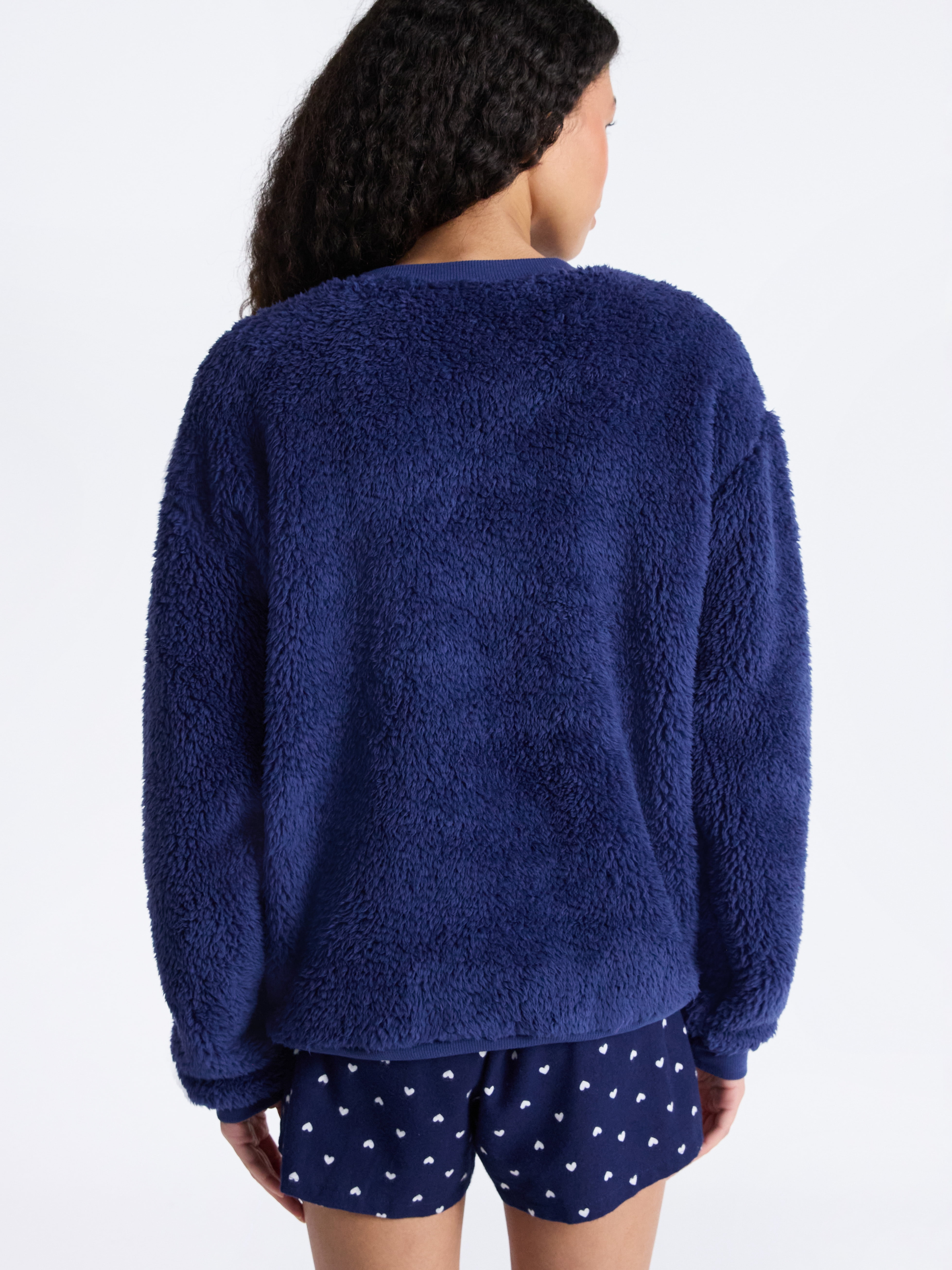 No Boundaries Sleepwear Teddy Fleece Pullover, Lightweight, Women’s
