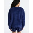 thumbnail image 3 of No Boundaries Sleepwear Teddy Fleece Pullover, Lightweight, Women’s, 3 of 5